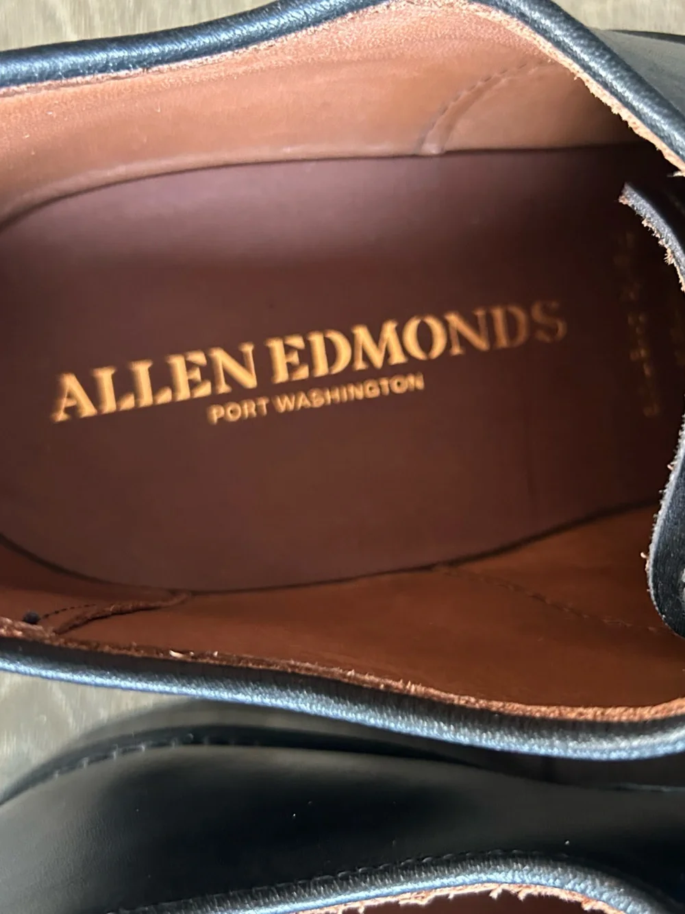 ALLEN  EDMONDS BENCH WELT PORT WASHINGTON BLACK LEATHER DRESS SHOES Size 13